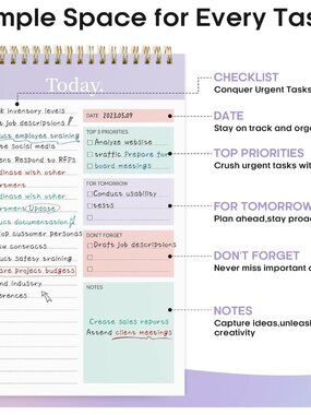 Other | To Do List Notepad Undated Daily Planner For Work And Goal ...